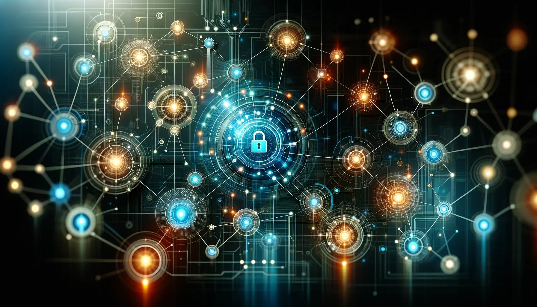 DALL·E 2023-12-12 14.52.53 - A modernistic illustration showcasing the complexity of digital access control. The image should depict an intricate network of digital nodes and conn